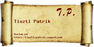 Tisztl Patrik névjegykártya